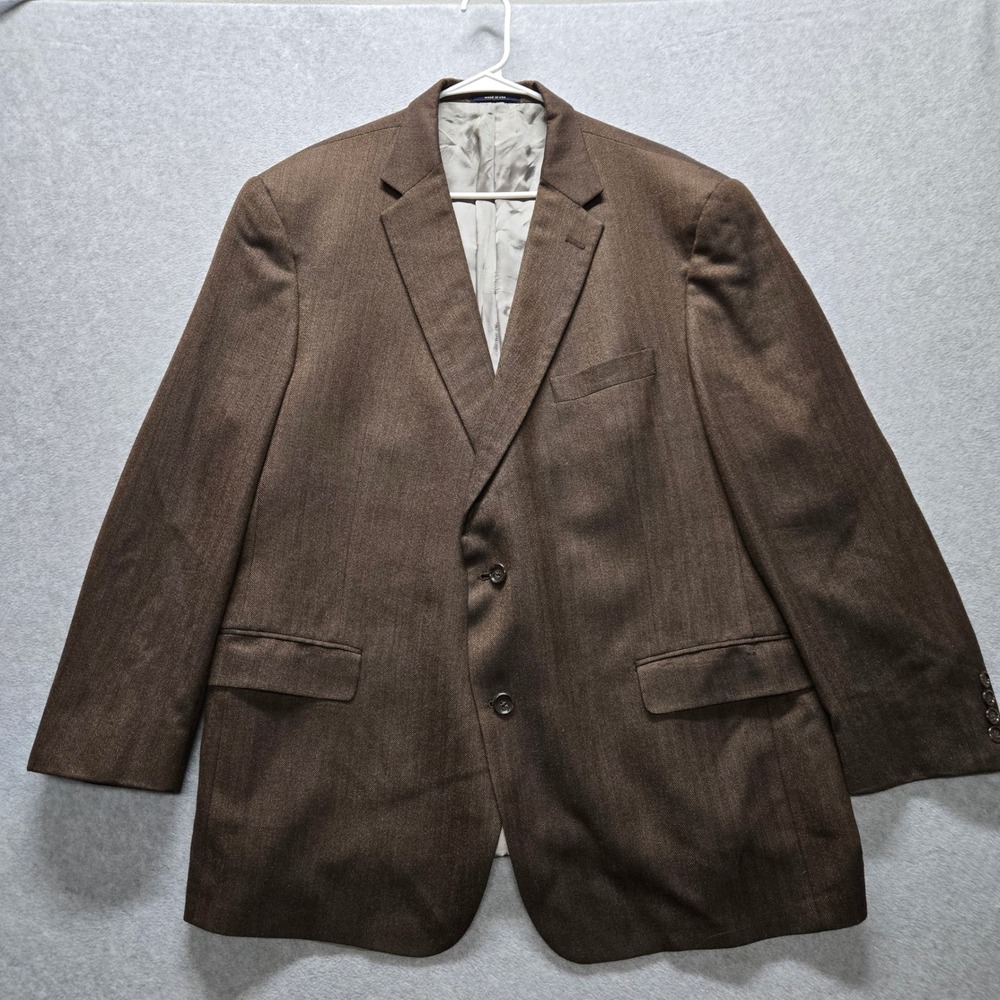 Loro Piana Cashmere Blazer Brown Herringbone Gold Trumpeter Hart Schaffner Marx